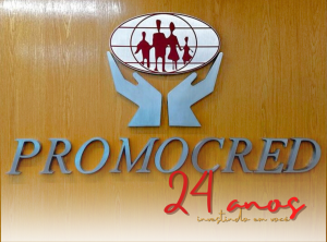 Logo da sede da Promocred - comemoração 24 anos.